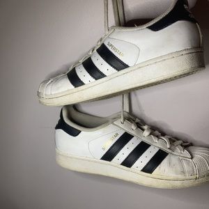 Adidas white superstars